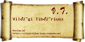 Világi Tibériusz névjegykártya